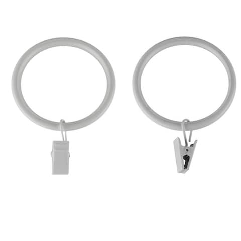 InStyleDesign 1-3/4 inch Noise-Canceling Curtain Rings w/Clip (Set of 10)