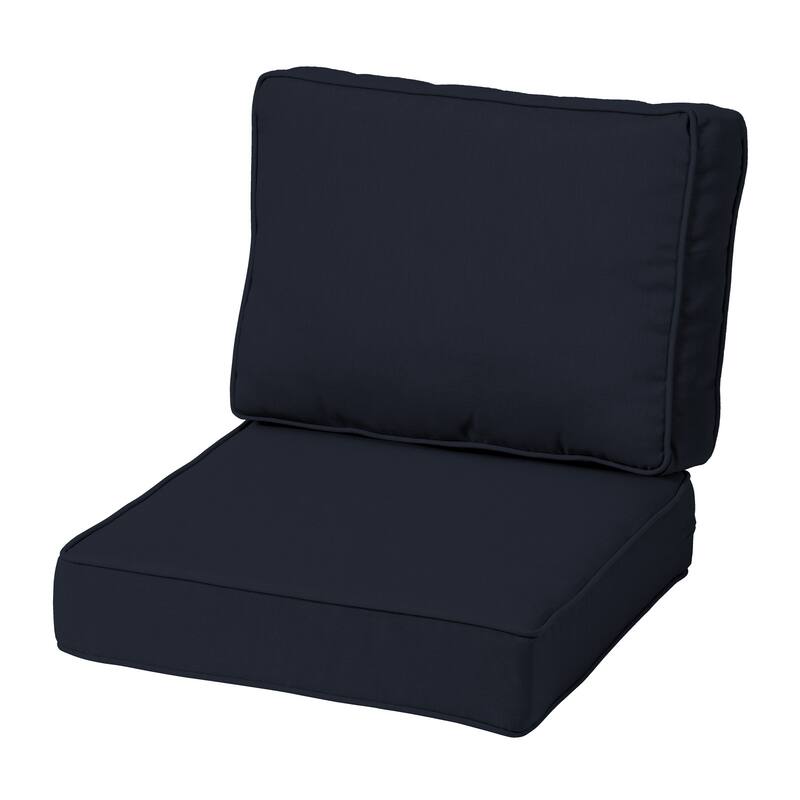 Arden Selections ProFoam Outdoor Plush Deep Seat Set - 22 L x 22 W - Classic Navy Blue