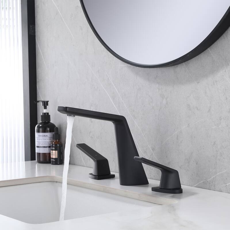 Widespread Deck Mount 2-Handle Bathroom Faucet with Pop Up Drain