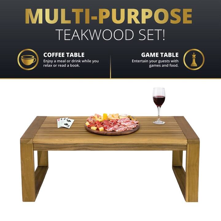 Kinger Home Ezra 4-Piece Patio Furniture Set for 4, Teakwood Frame