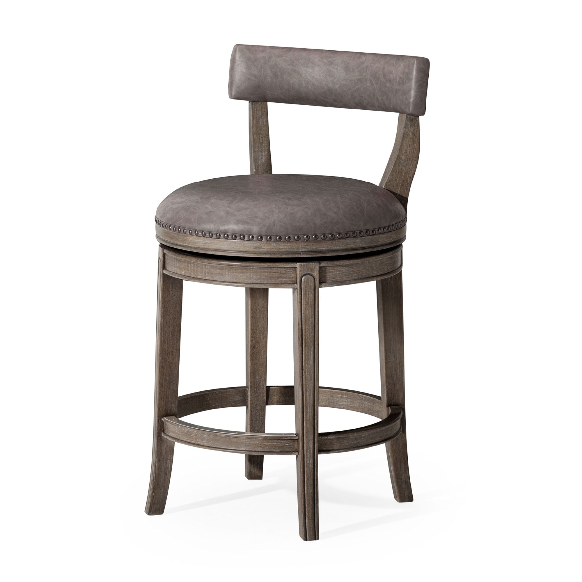 Maven Lane Alexander Counter Stool, Weathered Oak Finish w/ Avanti