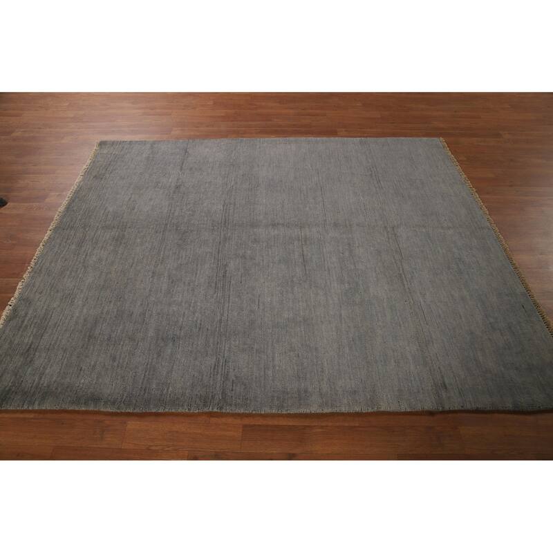 Gray Modern Gabbeh Oriental Rug Handmade Wool Carpet - 5'5"x 6'7"