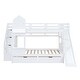 preview thumbnail 4 of 8, Full-Over-Full Castle Style Bunk Bed with 2 Drawers 3 Shelves and Slide - White