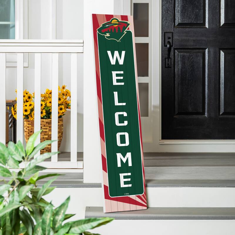 47" Porch Leaner Welcome Wall Sign, Minnesota Wild - Green