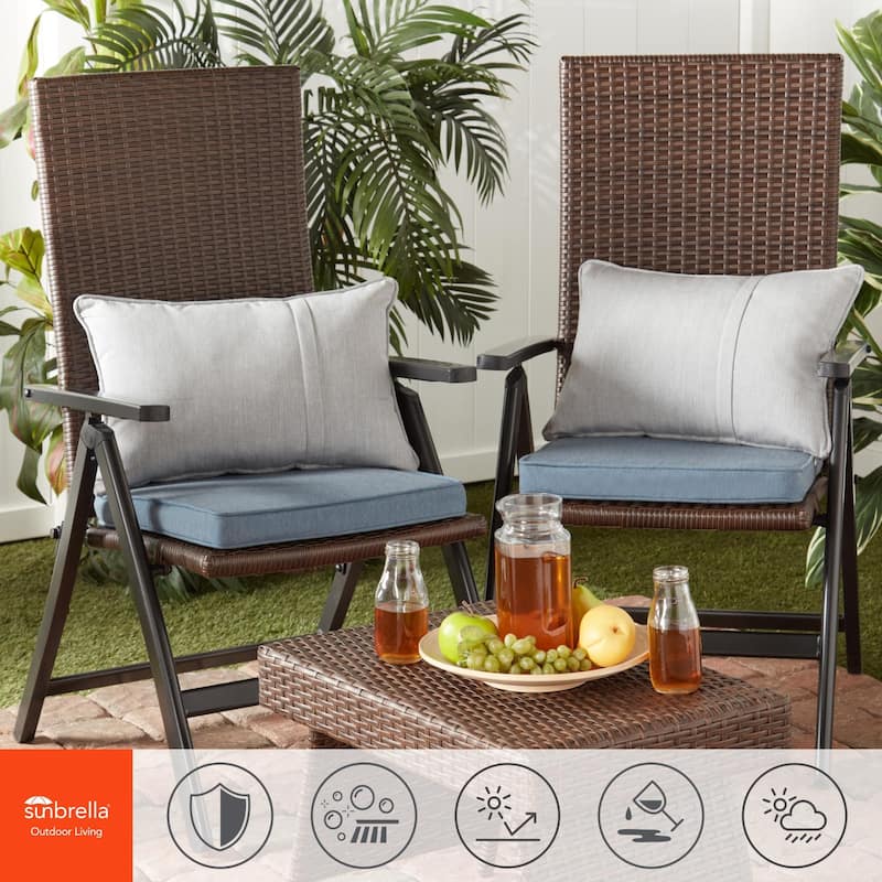Sunbrella Indoor/ Outdoor 17-inch Square Corded Chair Pad (Set of 2)