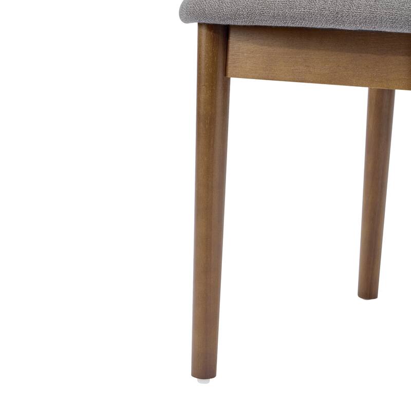 Christopher Knight Home - Draven Upholstered Side Chairs with Walnut wood frame and Curved Back（Set of 2）
