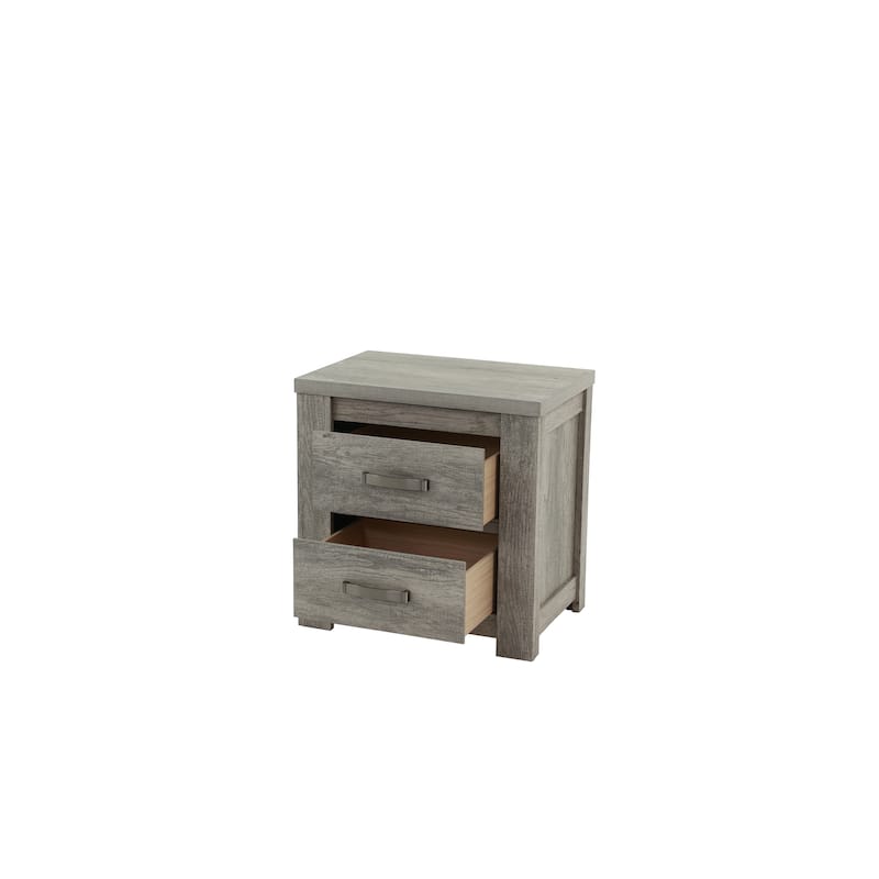 1pc Nightstand 2-Drawers Bed Side Table Solidwood