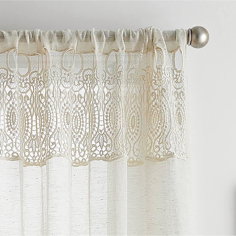 Martha Stewart Piece Macrame Poletop Curtain Panel Pair