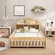 preview thumbnail 3 of 12, Natural Full Size Plywood Montessori Floor Bed with Bookcases, Blackboards, Guard rails