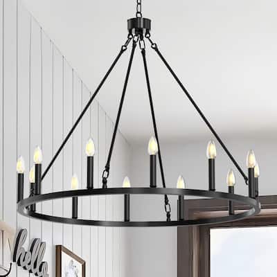 Wagon Wheel Chandelier Collection - Rustic Farmhouse Lighting for Every Space