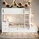 preview thumbnail 1 of 17, Twin-over-Twin Bunk Bed with Twin size Trundle, Storage and Desk,Multifunctional Bunk Bed with Storage White