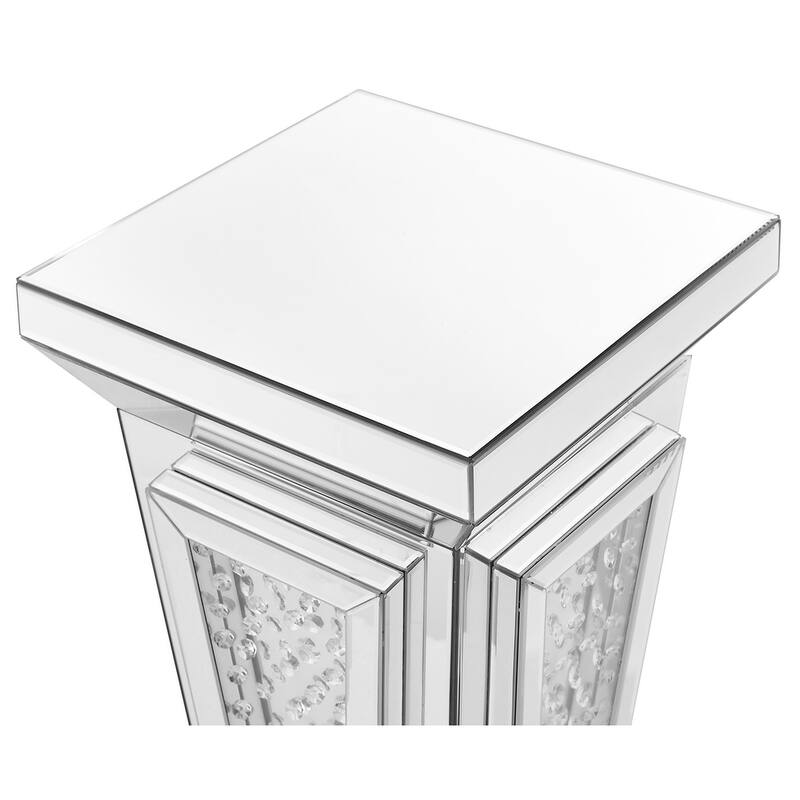 15 inch Crystal End Table In Clear Mirror Finish