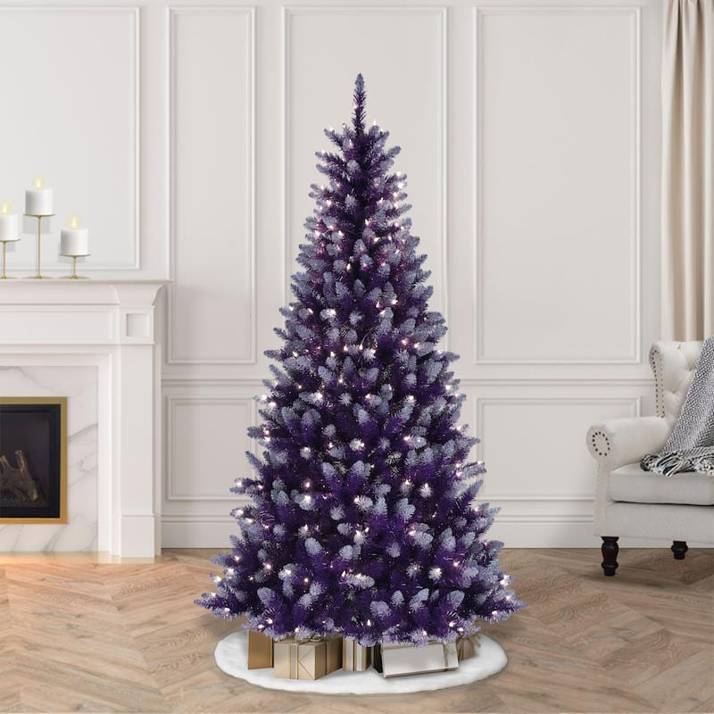 Puleo International 6.5' Pre-Lit Fashion Purple Artificial Christmas Tree - Purple