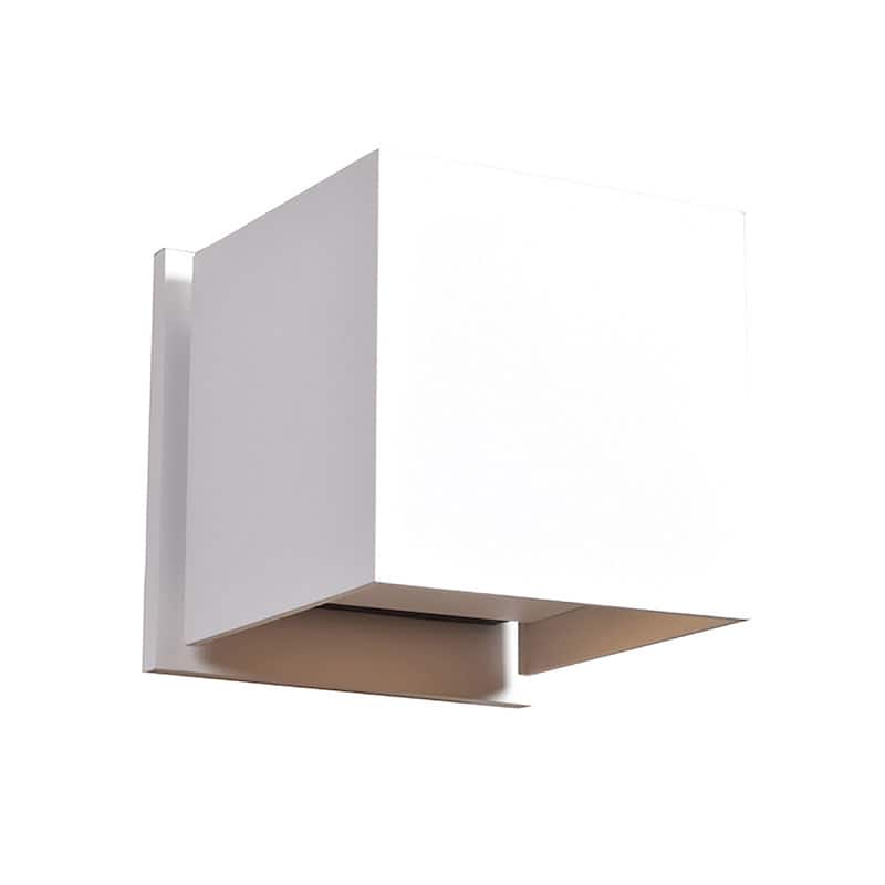 Square - LED Four Inch Outdoor Wall Sconce - White