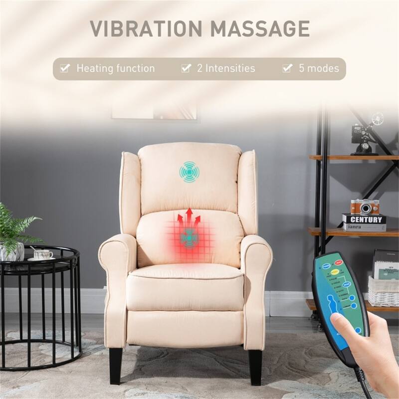 Electric Massage Recliner Chair with Lumbar Heat, Vibrating Back & Footrest