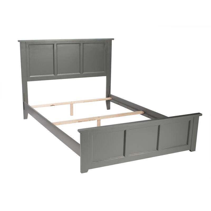 Traditional Full Bed Frame with Footboard - Classic Bedroom Furniture, Grey Finish, 78"x57.75"x44.25"
