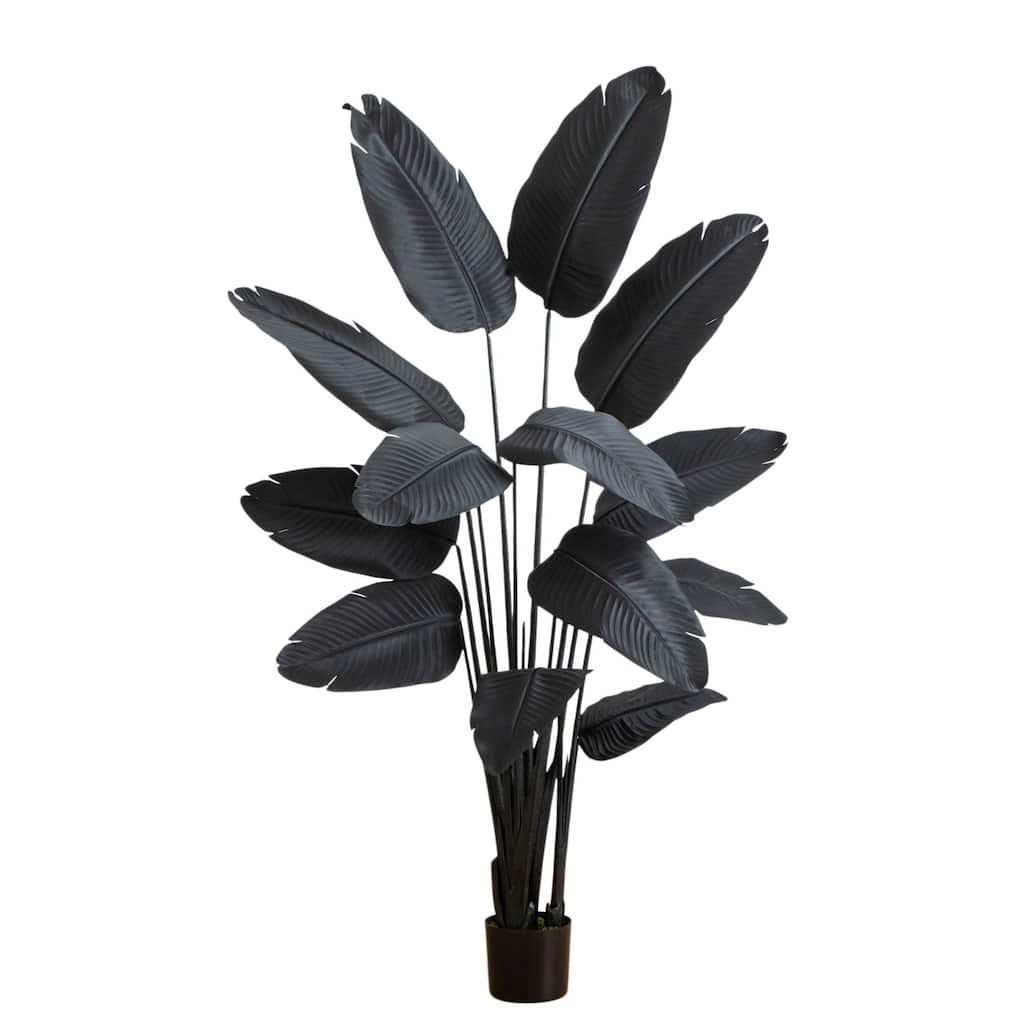 Travelers Palm Artificial Halloween Tree - 6' - Black