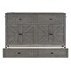 preview thumbnail 17 of 18, Queen Murphy Platform Bed Storage Cabinet with Storage Drawer and Charging Station, Wooden Foldable Murphy Chest Bed, Gray