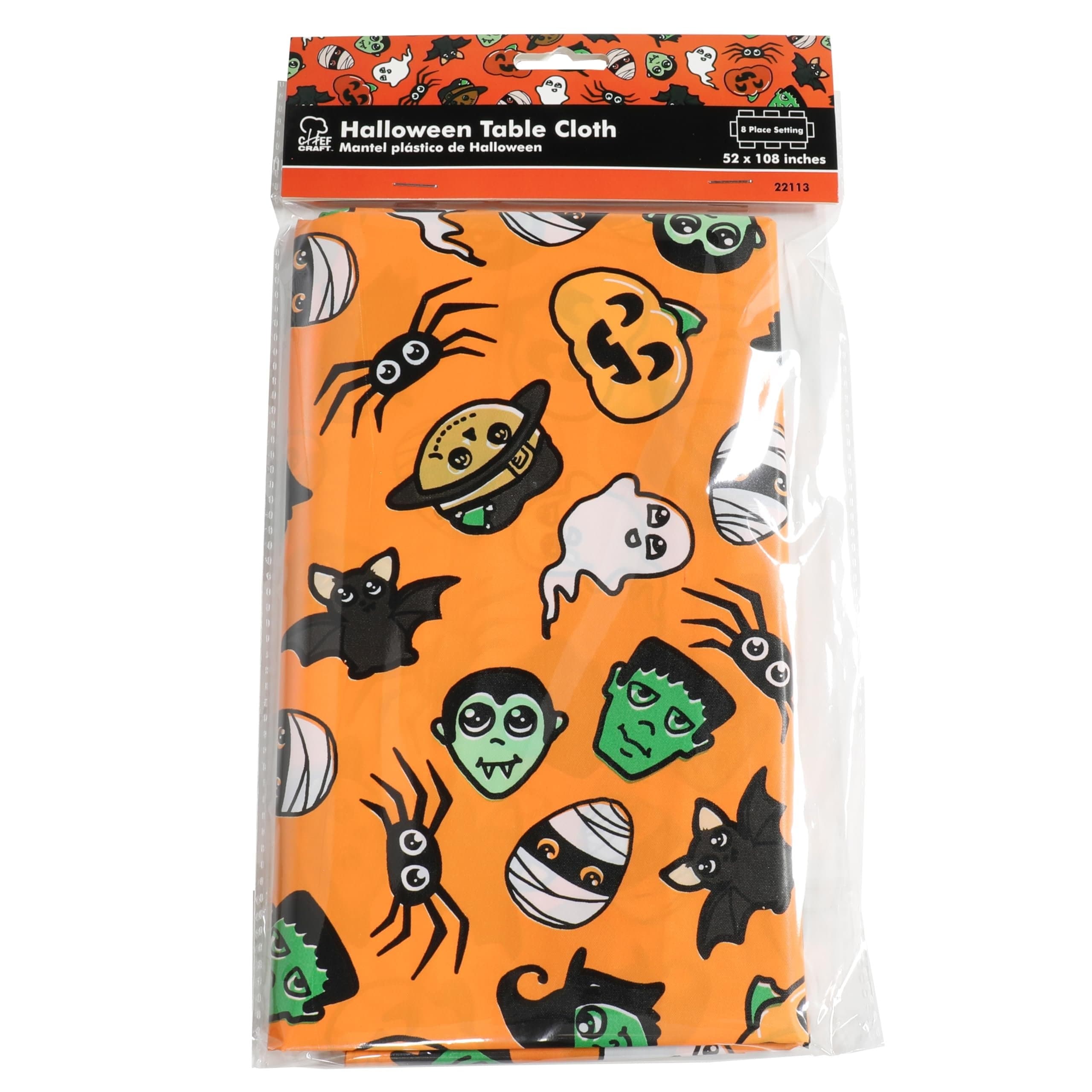 Chef Craft Monsters-Design Halloween Table Cloth, 52 x 108-inches