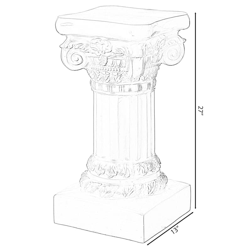 Fiberglass White Plinth Roman Style Column Ionic Piller Pedestal Vase Stand , Living Room, or Dining Room Decor