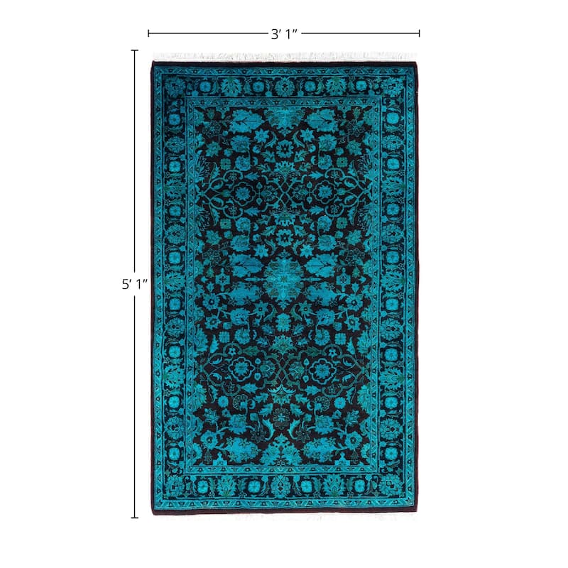 Overdyed, One-of-a-Kind Hand-Knotted Area Rug - Red - 3' 1" x 5' 1"