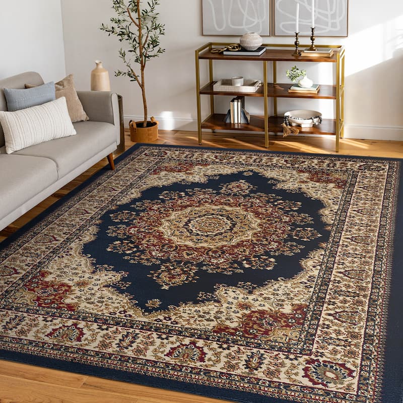 Soho Traditional Medallion Indoor Area Rug - 5'3'' x 7'3'' - Navy