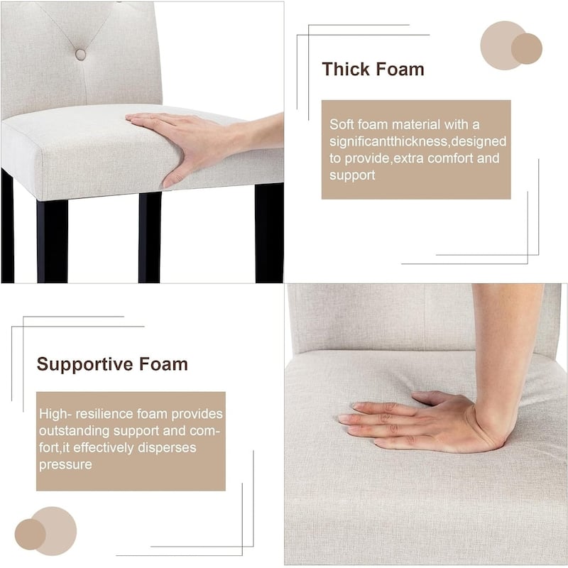 Upholstered Dining Chairs Set of 2/4/6 Modern Dining Chairs with Solid Wood Legs and High Back Dining Room Chairs