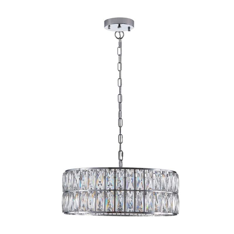 18" 6-Light Modern Crystal Drum Chandelier