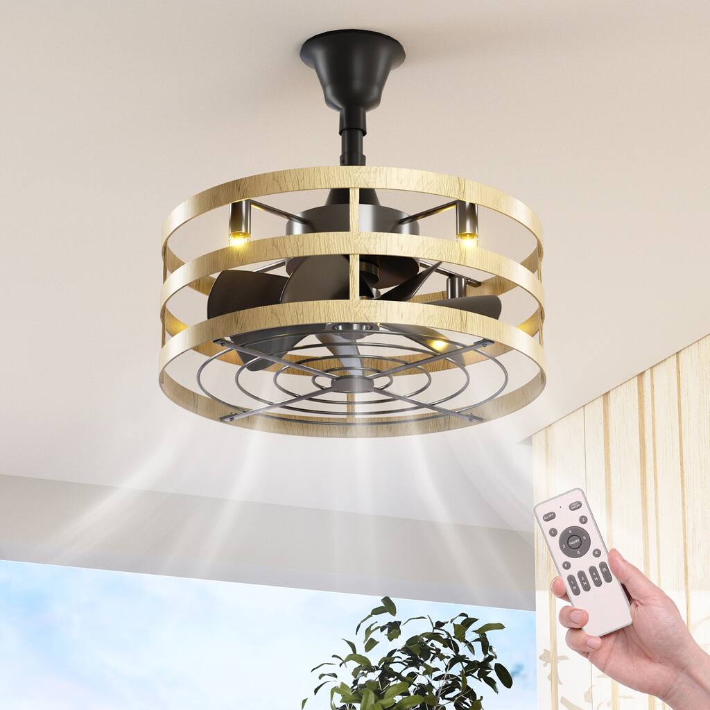 Vintage Farmhouse Ceiling Fan - Rustic Simplicity meets Industrial Flair -with Light Kit - 19.68 inch