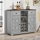 preview thumbnail 25 of 33, 47 in. Modern X-Door Wine Cabinet w/ Built-in Wine Rack - 47" in Width