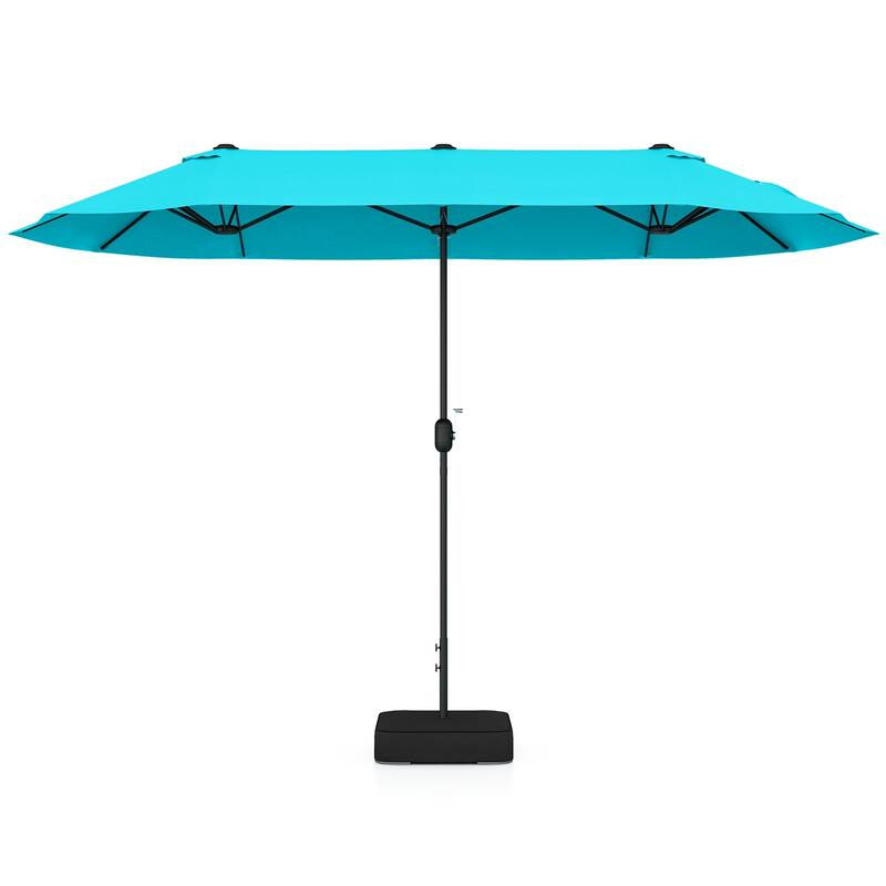 13FT Twin Table Patio Umbrella Double Sided with Crank for Outdoor Shade