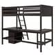 preview thumbnail 28 of 50, Twin Size Wooden Loft Bed With Shelves and Desk for Home