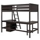 preview thumbnail 45 of 50, Versatility Twin Size Loft Bed with Shelves and Desk,Wooden Kids Bed with Desk,Ladder and Storage Stairs