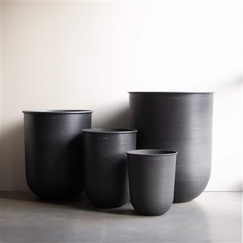Glazed Planter Pots - 23.5" - Black - Set of 4
