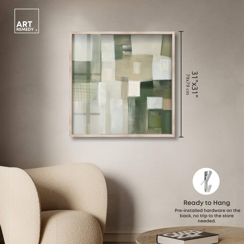 Pale Jade Green II Shadowbox by Art Remedy