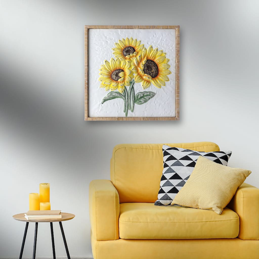 Metal Painted Sunflower Wall Decor