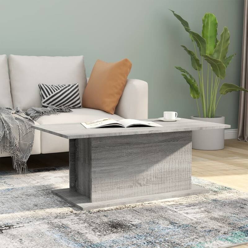 vidaXL Coffee Table Accent End Side Sofa Table for Living Room Engineered Wood - 40.2" x 21.9" x 15.7" - Gray sonoma