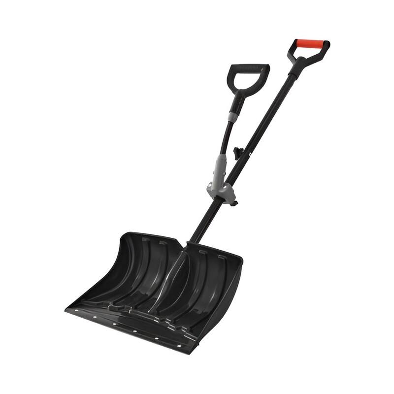 Multi-Purpose Snow Shovel with Plastic Blade and Steel Handle for Driveways and Sidewalks - Black-50"x16"