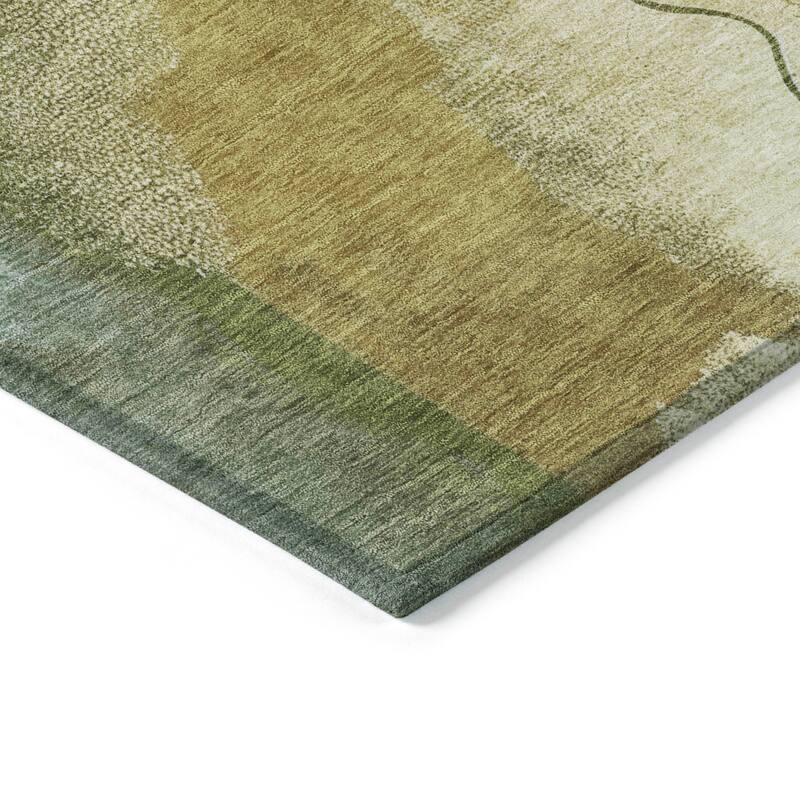 Machine Washable Indoor/Outdoor Modern Abstract Chantille Rug