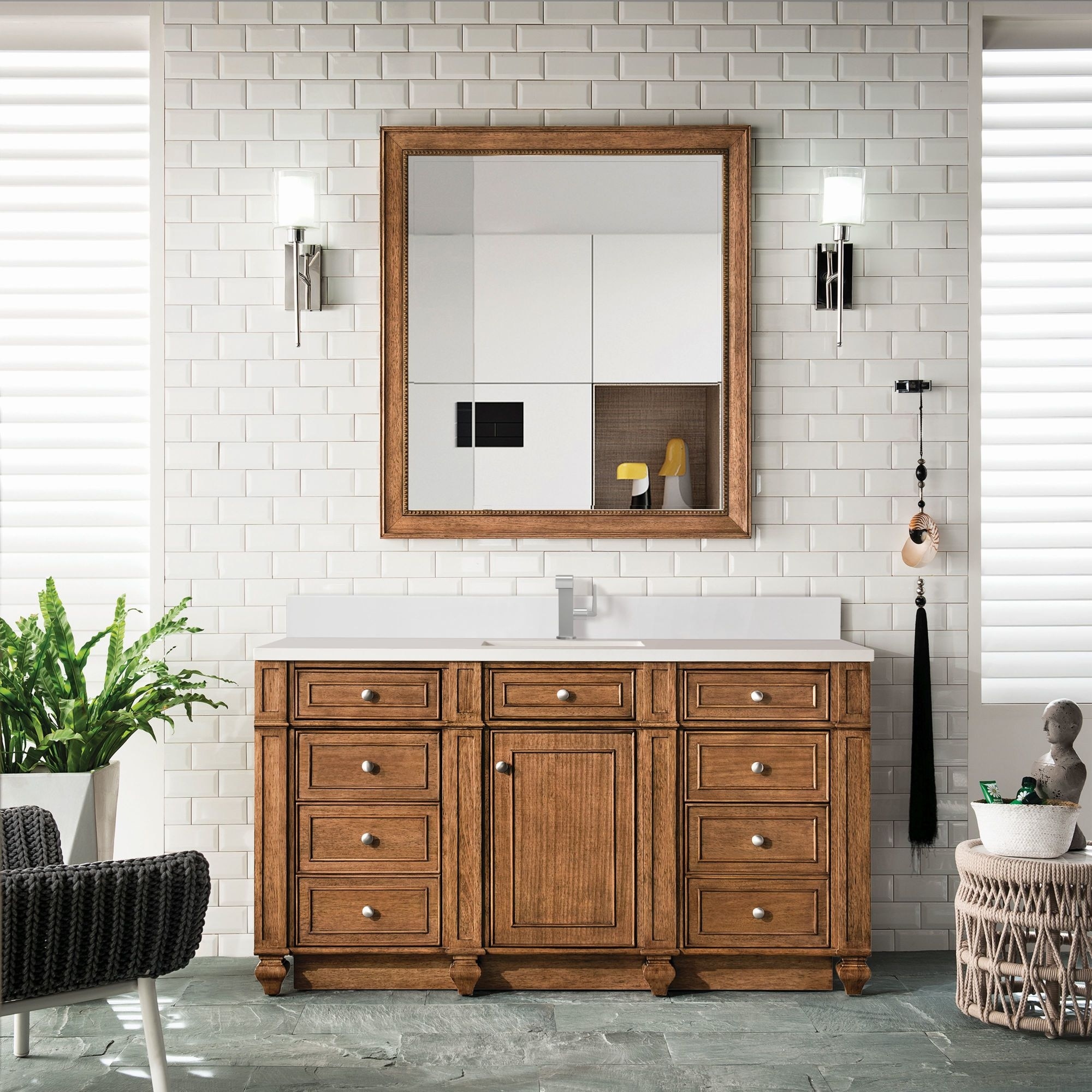 James Martin Vanities Bristol 72 In. W X 23.5 In. D X 34 In. H Double Bathroom Vanity In Saddle Brown With Grey Expo Quartz Top 157 V72 SBR 3GEX   The Home Depot