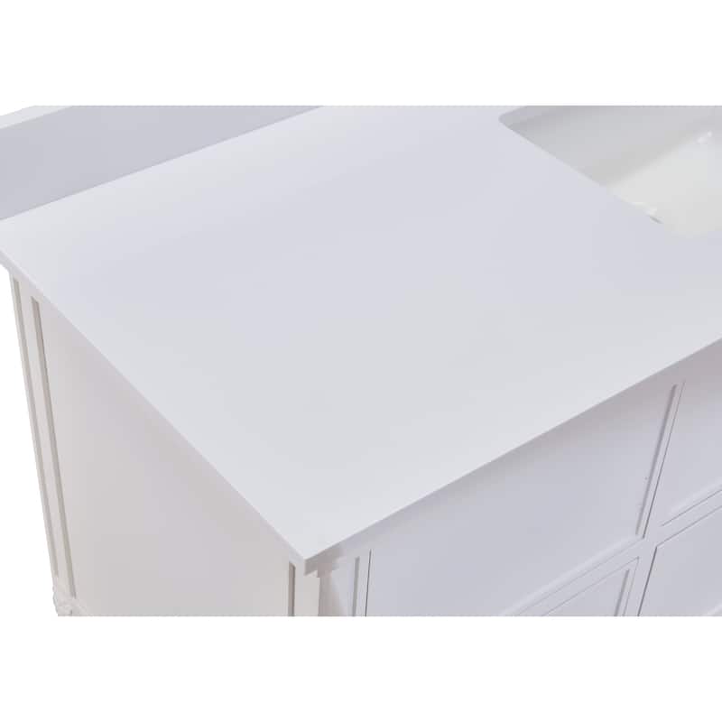 Altair Viterbo 61" Bathroom Vanity Countertop in Snow White with White Sink without Vanity
