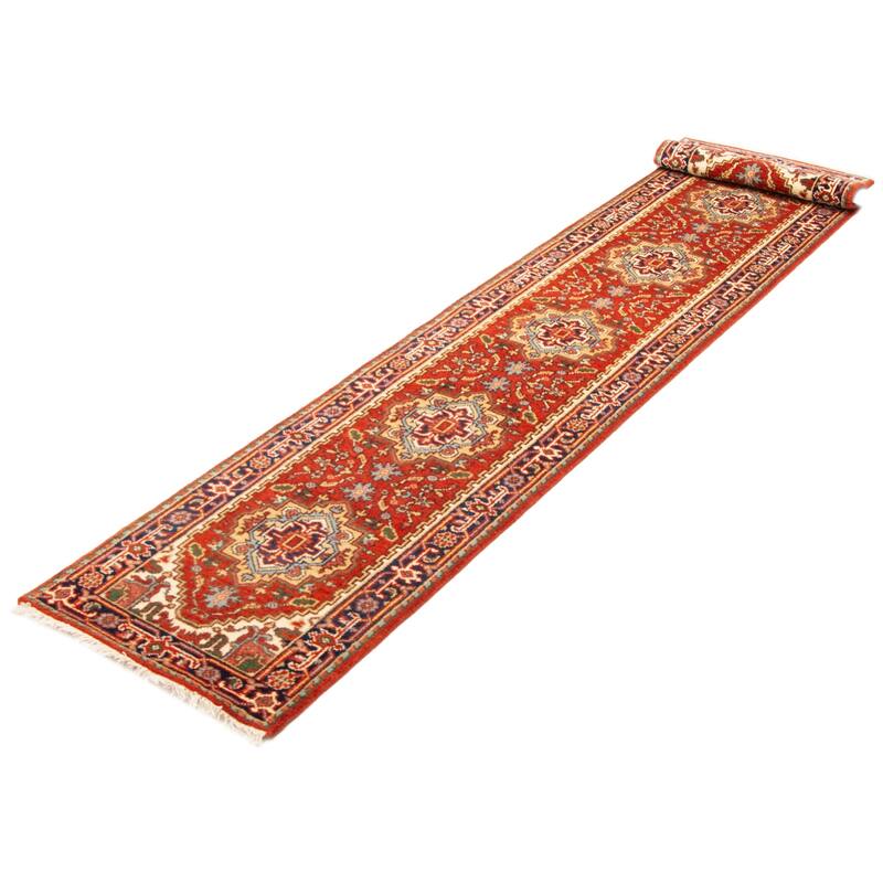 ECARPETGALLERY Hand-knotted Serapi Heritage Red Wool Rug - 2'8 x 18'0