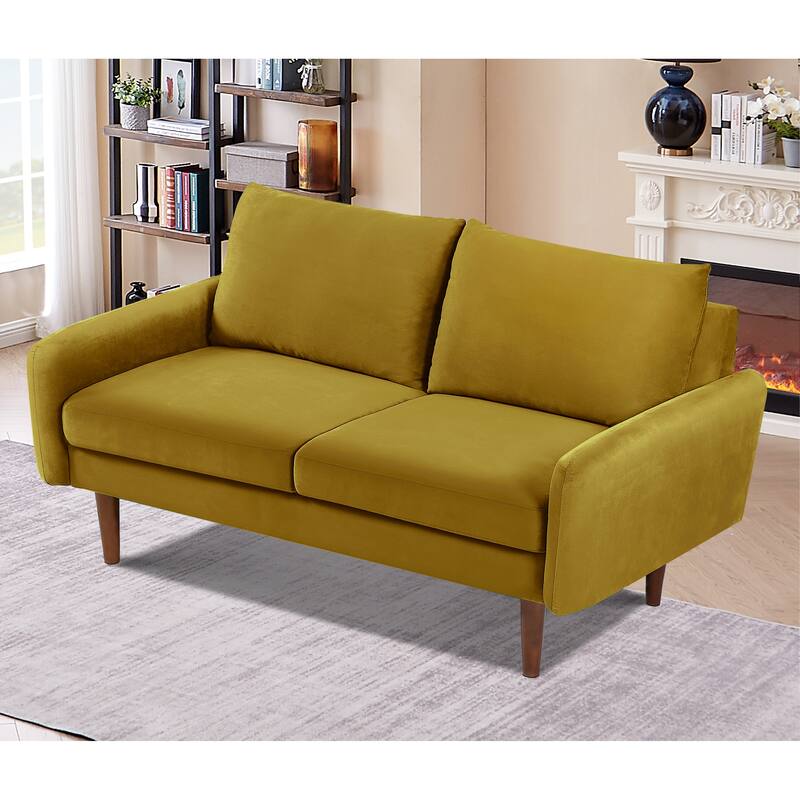 US Pride Furnitirue 58''W Tapered Legs Kent Velvet Loveseat