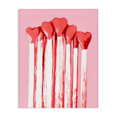 Stupell Pastel Pink Heart Matches Canvas Wall Art Design By Lil' Rue