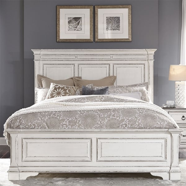 slide 2 of 14, The Gray Barn Abbey Park Weathered Brown & Antique White Queen Panel Bed Antique White - Queen