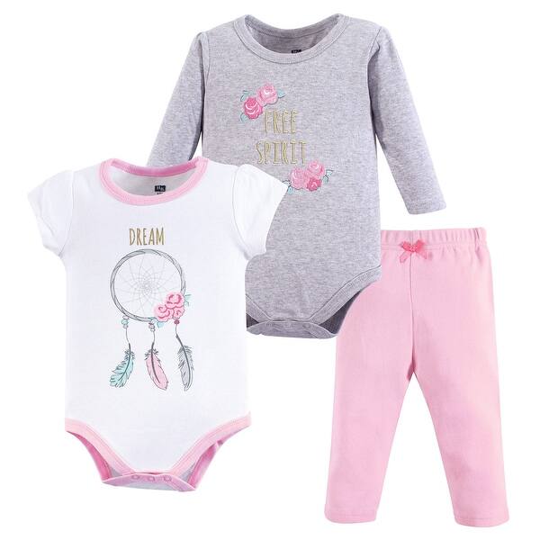 slide 1 of 1, Hudson Baby Infant Girl Cotton Bodysuit and Pant Set, Dream Catcher 0-3 Months - Dream Catcher