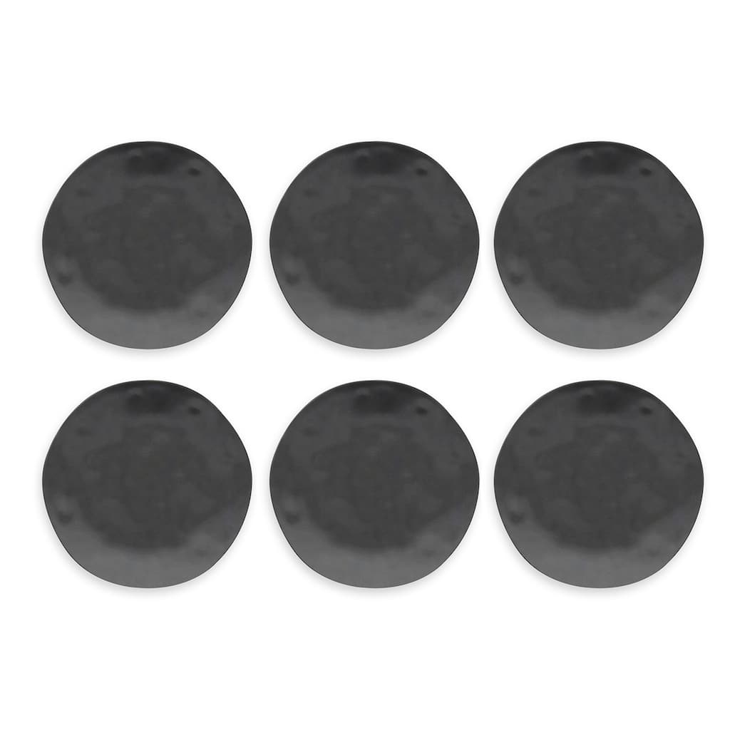 Abode Homewares by TarHong Planta Matte Black Dinner Plate, 10.5 x 0.9", Set of 6