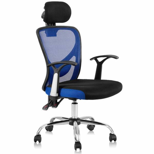 Gymax Swivel Office Chair Ergonomic Mesh High Back Chair Headrest Overstock 23571763