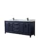 Option Dark Blue, Black Trim, White Carrara Marble Top