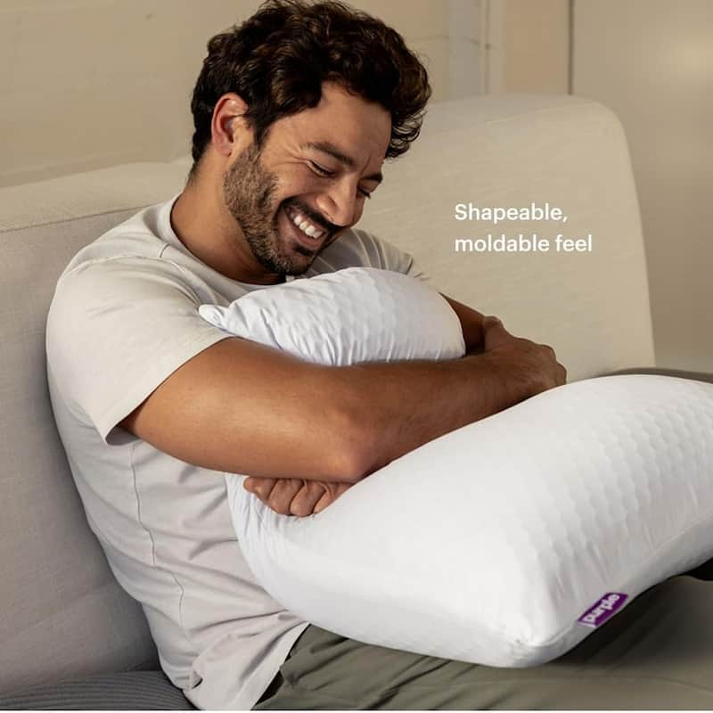 Purple - Freeform Modern Adjustable Pillow with Honeycomb GelFlex® Grid and MicroFlex™ Moon Foam Support - White